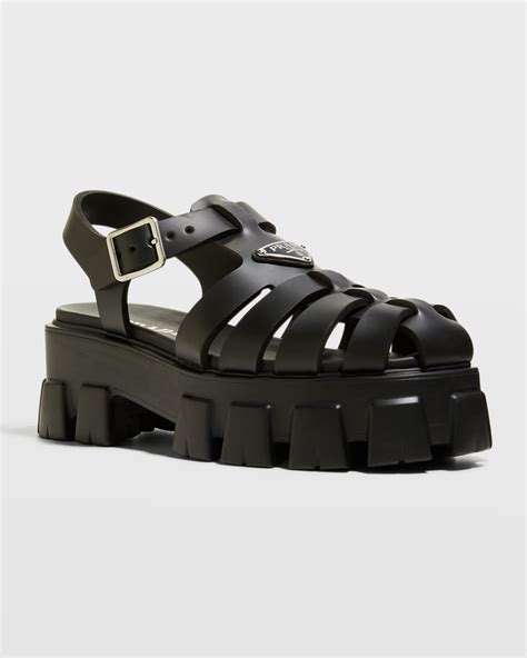 prada logo sport chunky sandals|prada transparent sandals.